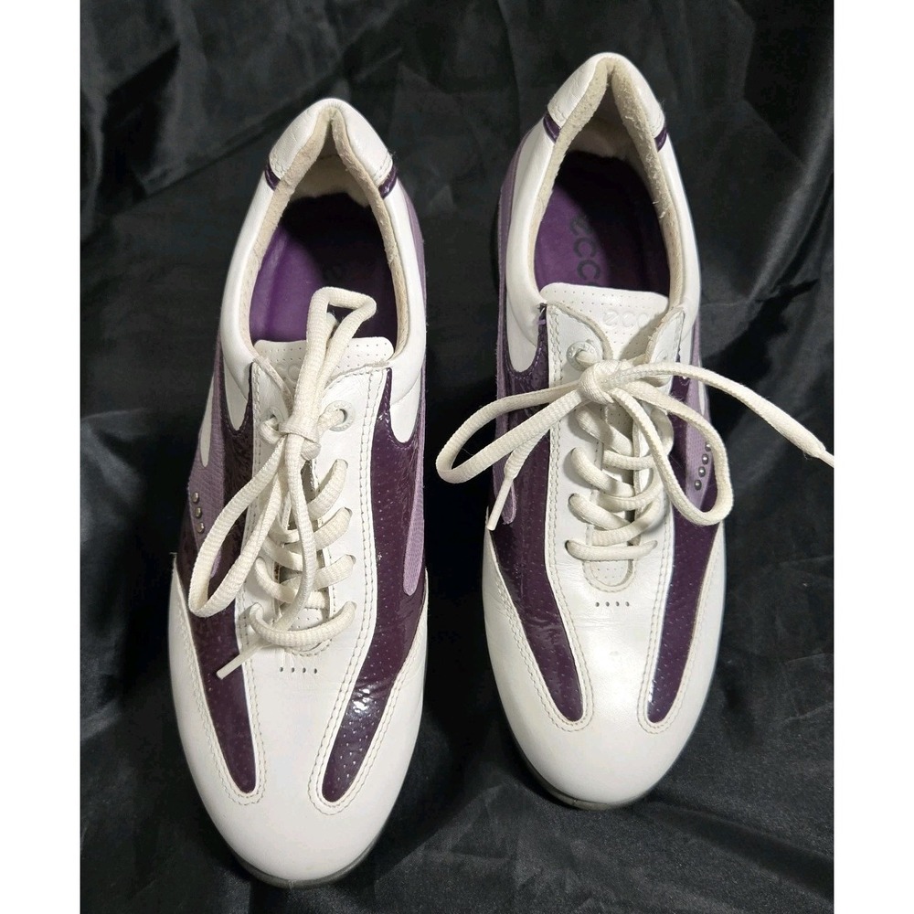 Ecco Sneaker Womens 38 White Hydromax Golf Soft Spike Lace Up Casual Leather